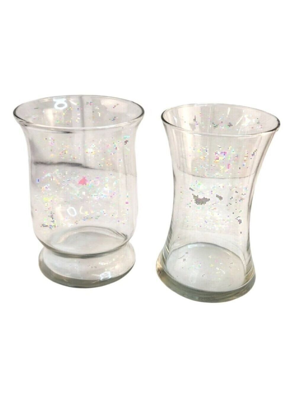 Clear Glass Gathering Vase 8 Inch Tall 4.5 Inch Top Diameter